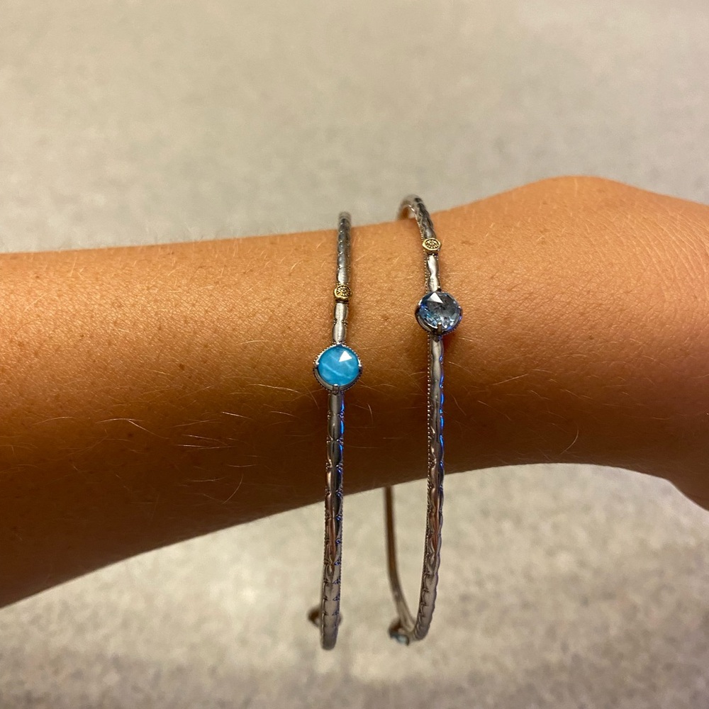 Tacori Color Pop Trio Bangle featuring Sky Blue Topaz double bangle